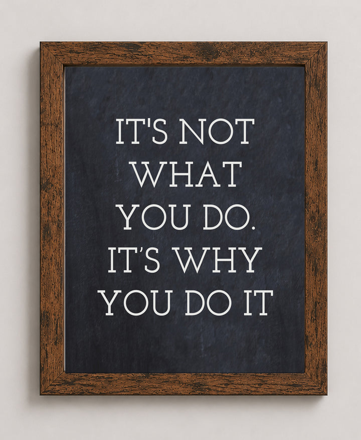 Not What You Do But Why Inspirational Wall Art
