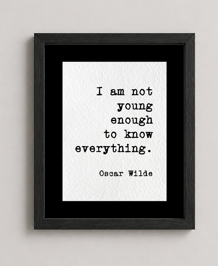 Not Young Yet Wise Oscar Wilde Inspirational Wall Art