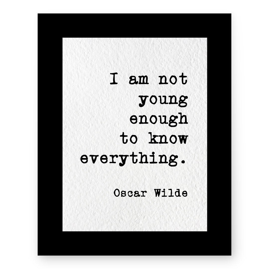 Not Young Yet Wise Oscar Wilde Inspirational Wall Art