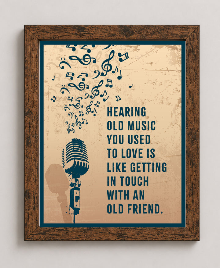 Vintage Microphone &amp; Music Notes Wall Art