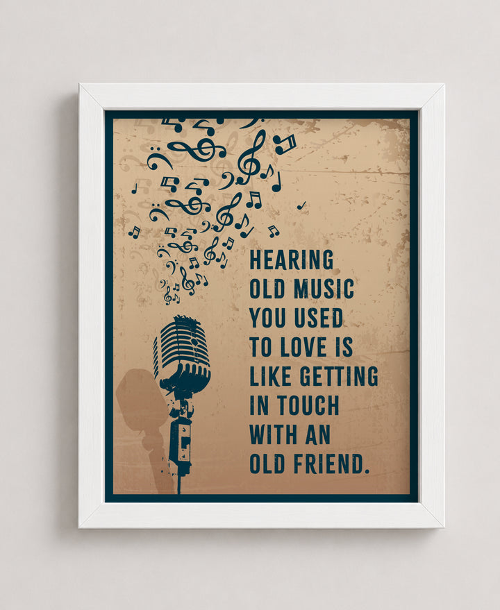 Vintage Microphone &amp; Music Notes Wall Art