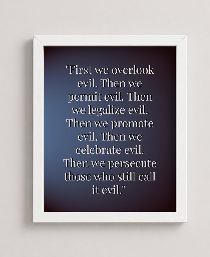 Then We Permit Evil Modern Motivational Typography Inspirational Wall Art