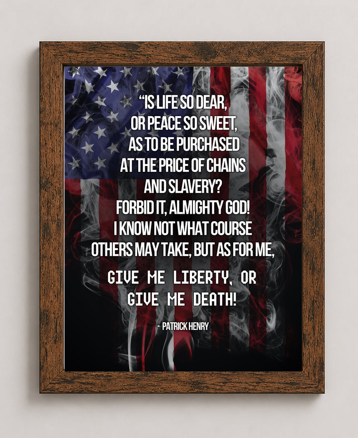 Give Me Liberty or Give Me Death Patriotic Wall Art