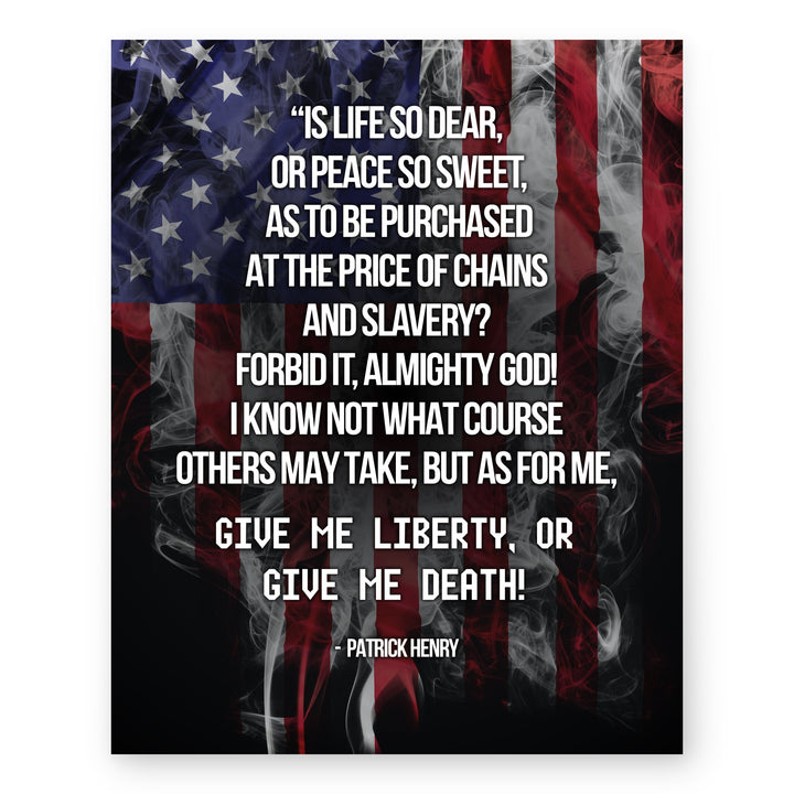 Give Me Liberty or Give Me Death Patriotic Wall Art