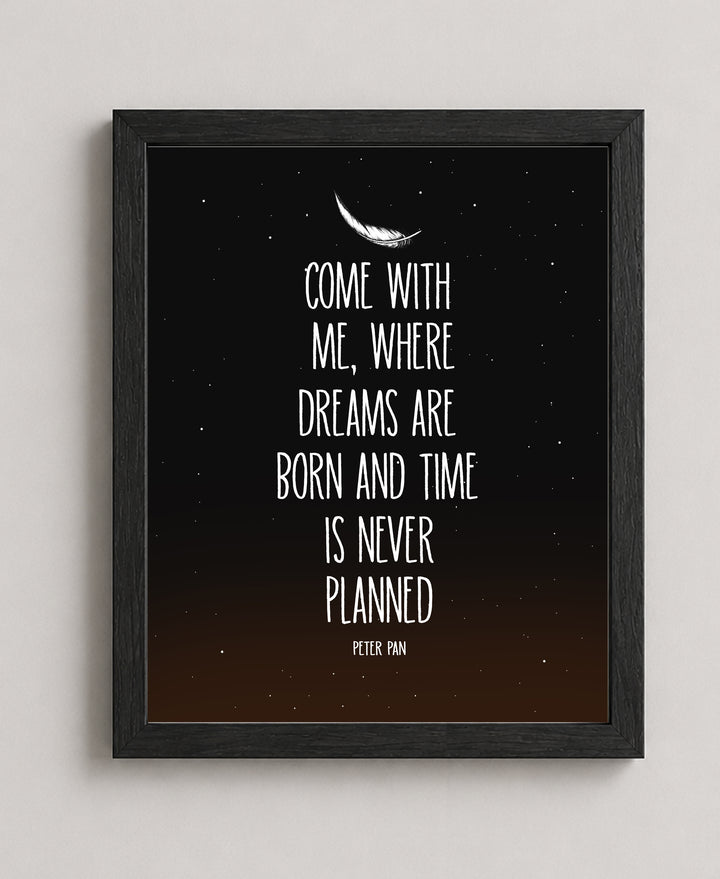 Where Dreams Are Born Quote Starry Night Galaxy Inspirational Wall Art