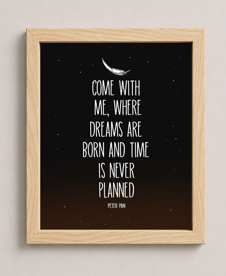 Where Dreams Are Born Quote Starry Night Galaxy Inspirational Wall Art