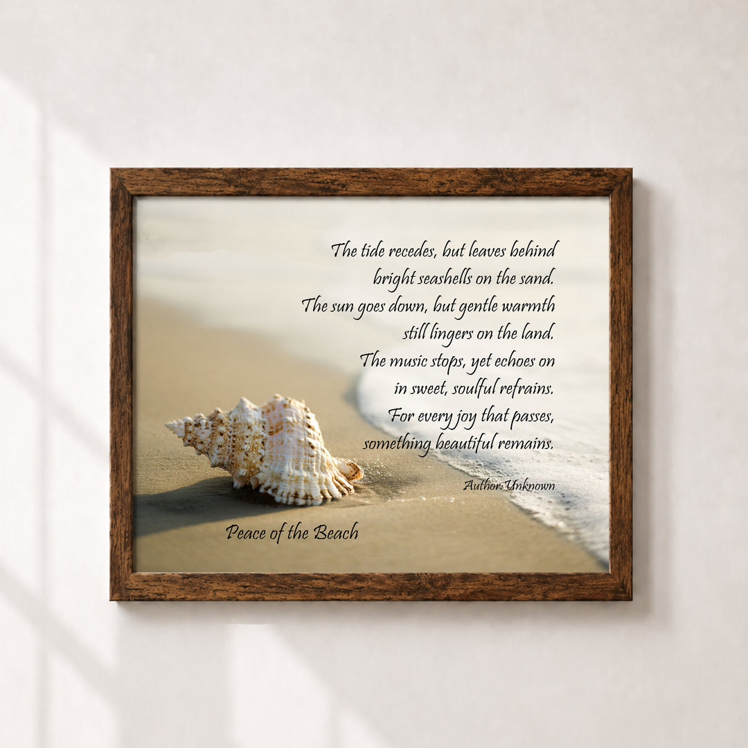 Peace of the Beach Poem Inspirational Coastal Wall Art