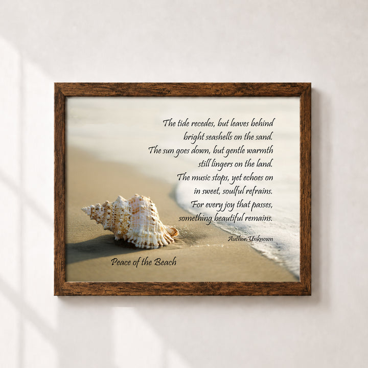 Peace of the Beach Poem Inspirational Coastal Wall Art