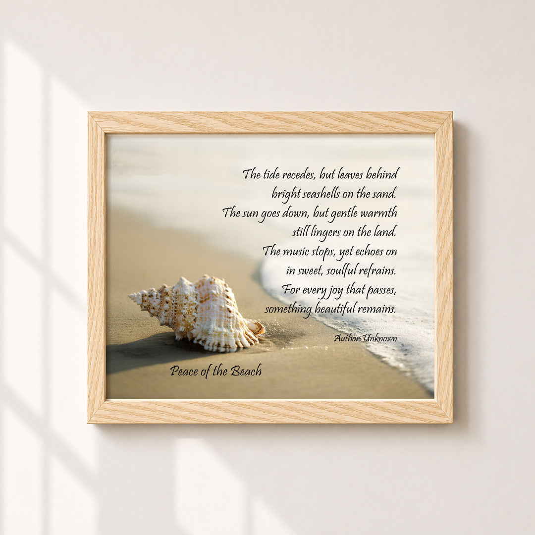 Peace of the Beach Poem Inspirational Coastal Wall Art