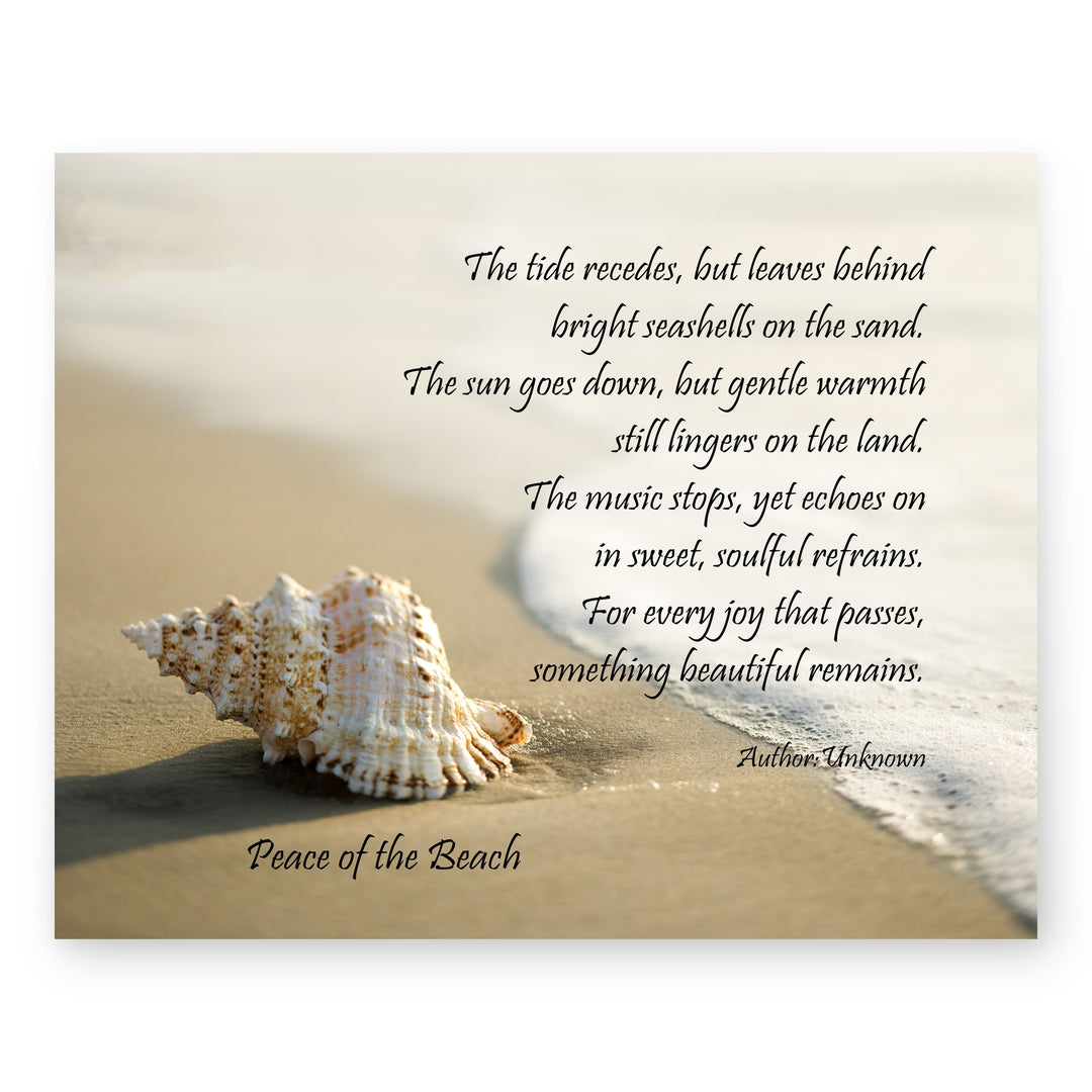 Peace of the Beach Poem Inspirational Coastal Wall Art