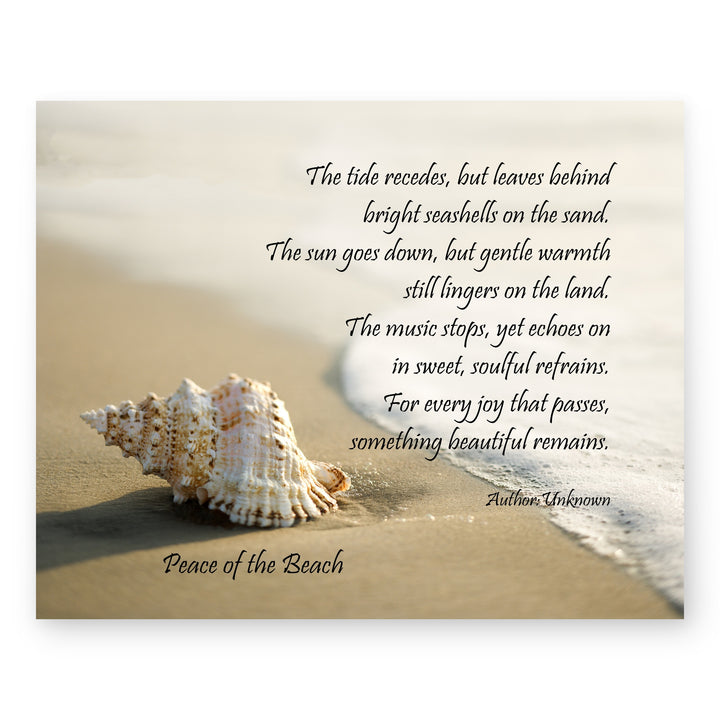 Peace of the Beach Poem Inspirational Coastal Wall Art