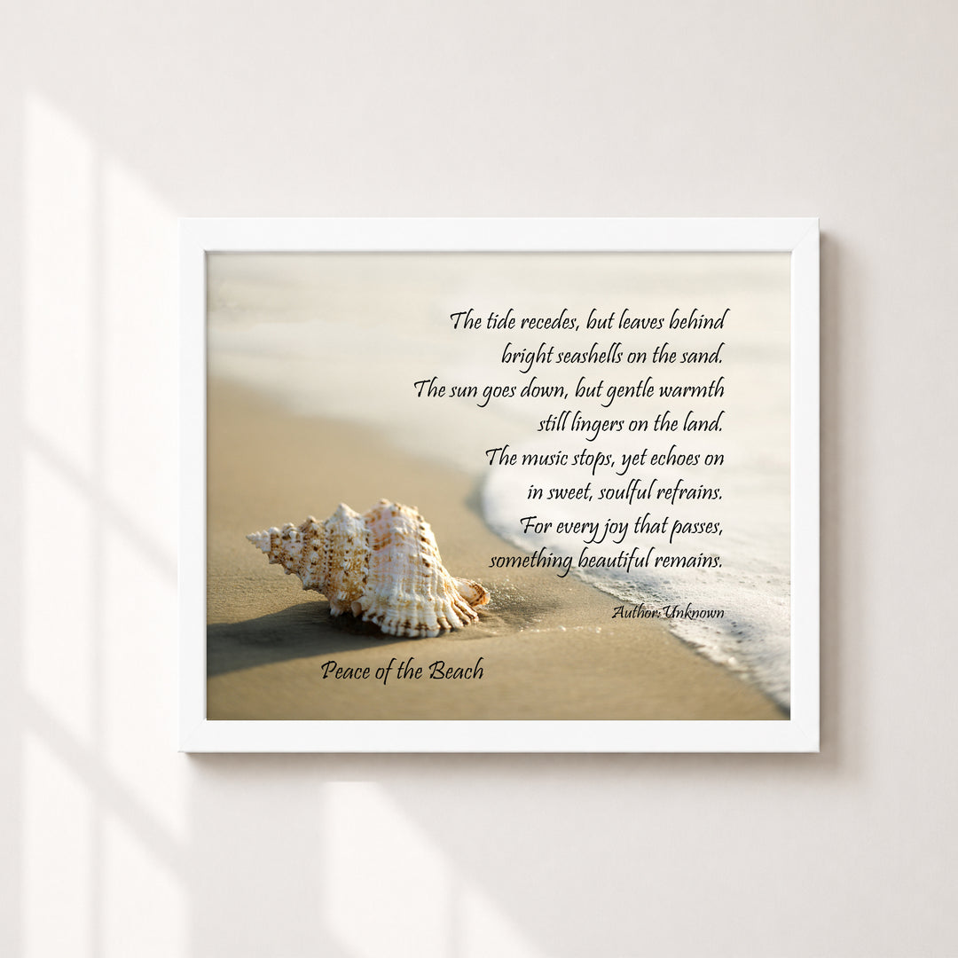 Peace of the Beach Poem Inspirational Coastal Wall Art