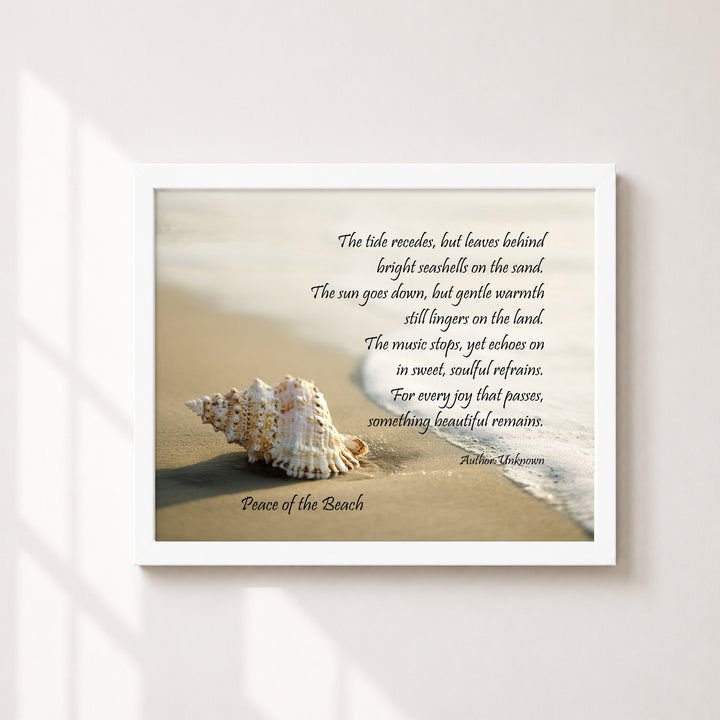 Peace of the Beach Poem Inspirational Coastal Wall Art