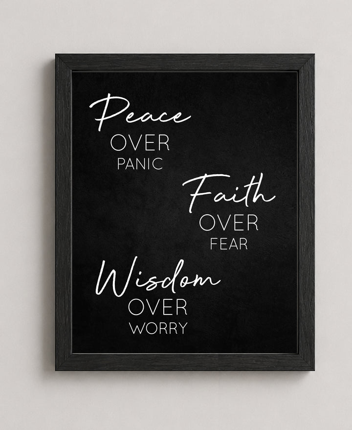 Peace Faith Wisdom Quote Inspirational Christian Wall Art