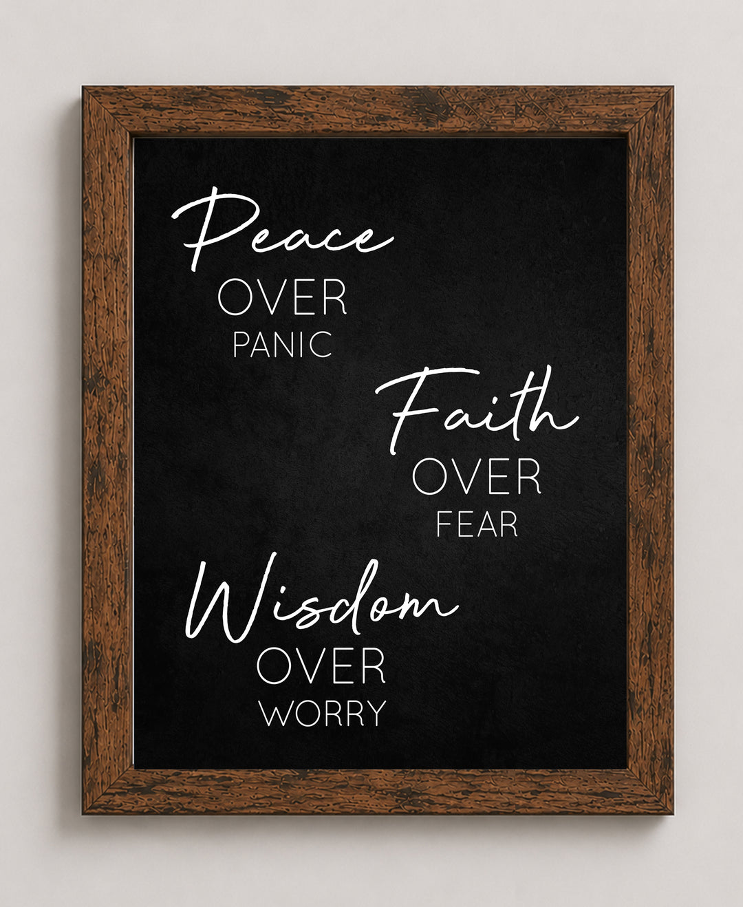 Peace Faith Wisdom Quote Inspirational Christian Wall Art