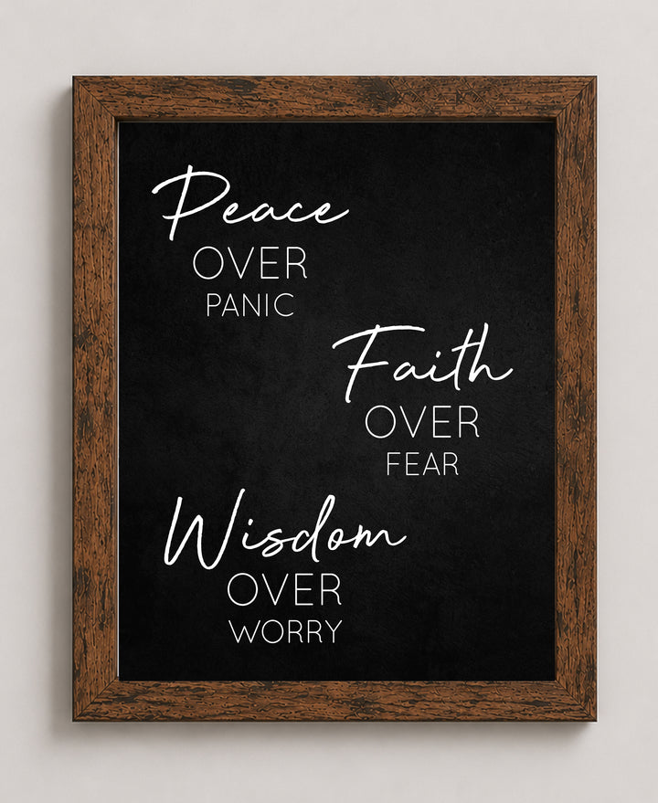 Peace Faith Wisdom Quote Inspirational Christian Wall Art