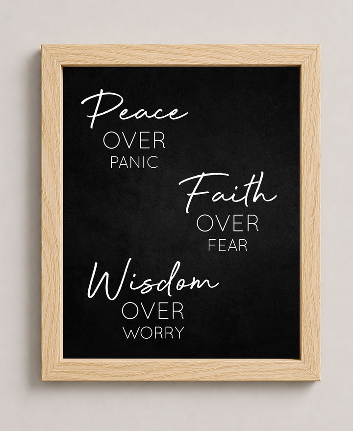 Peace Faith Wisdom Quote Inspirational Christian Wall Art