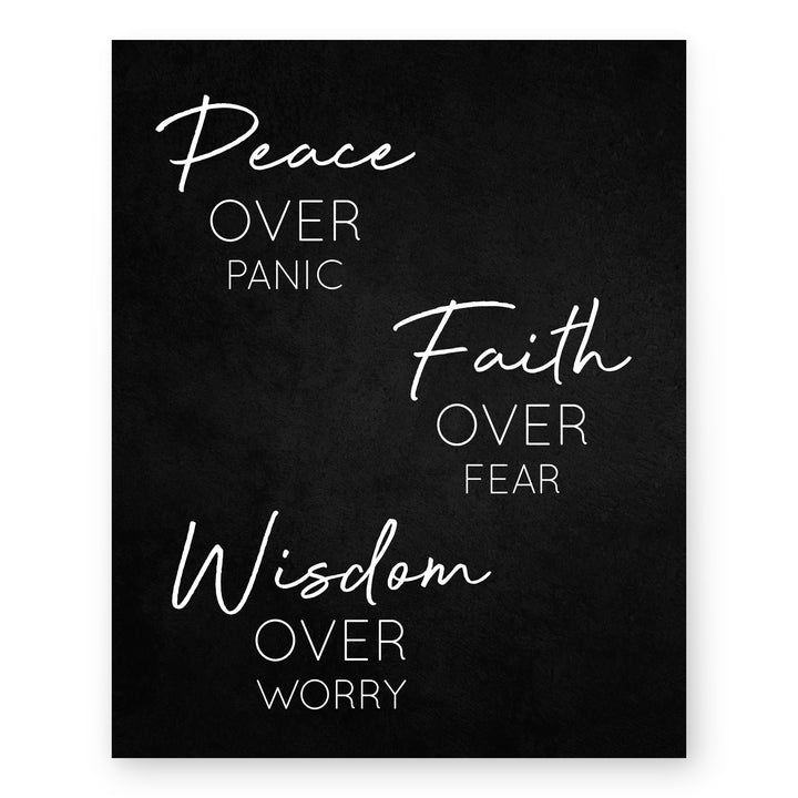 Peace Faith Wisdom Quote Inspirational Christian Wall Art
