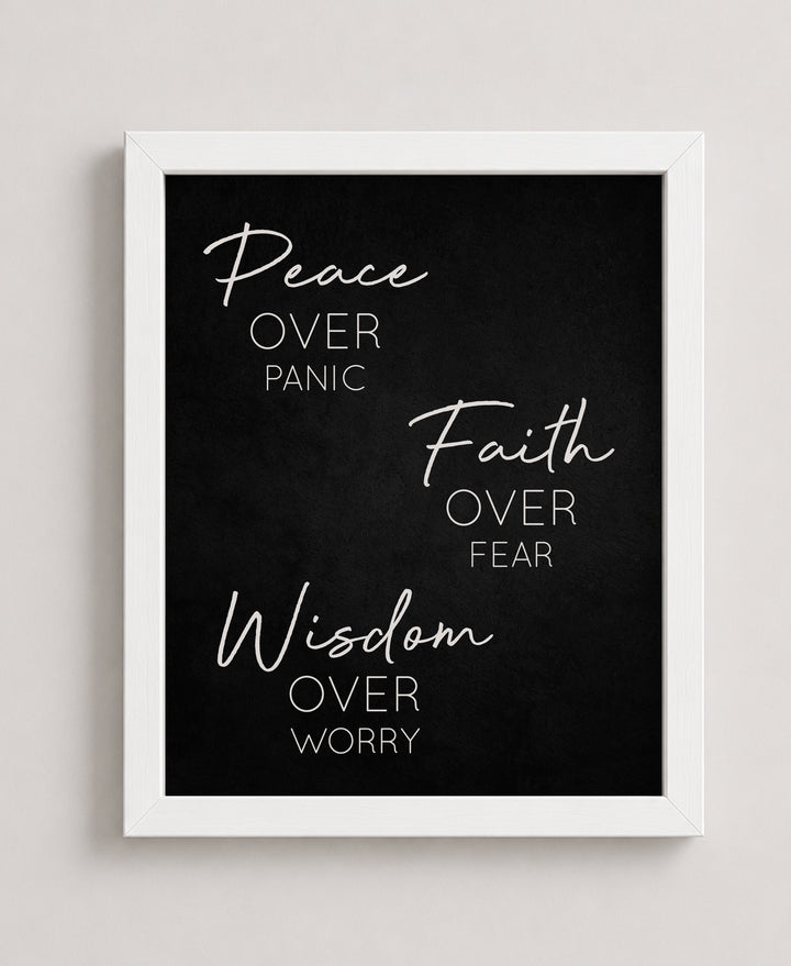 Peace Faith Wisdom Quote Inspirational Christian Wall Art