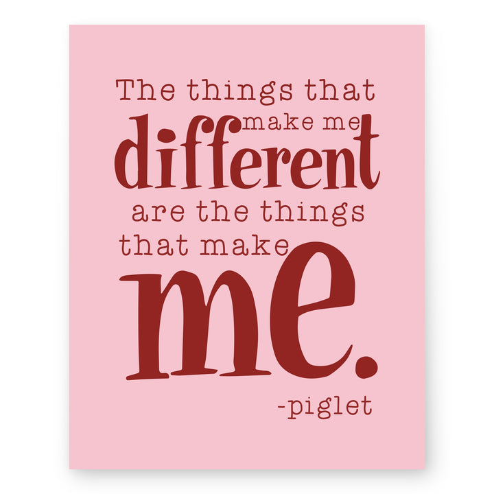 Things That Make Me Different Piglet Inspirational Wall Art