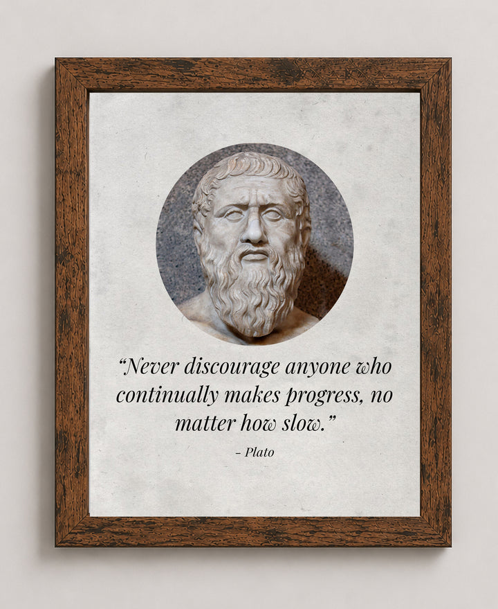 Never Discourage Anyone Plato Quote Motivational Philosophy Inspirational Wall Art