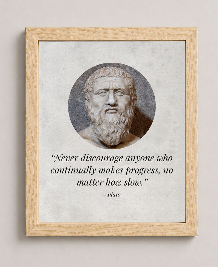 Never Discourage Anyone Plato Quote Motivational Philosophy Inspirational Wall Art