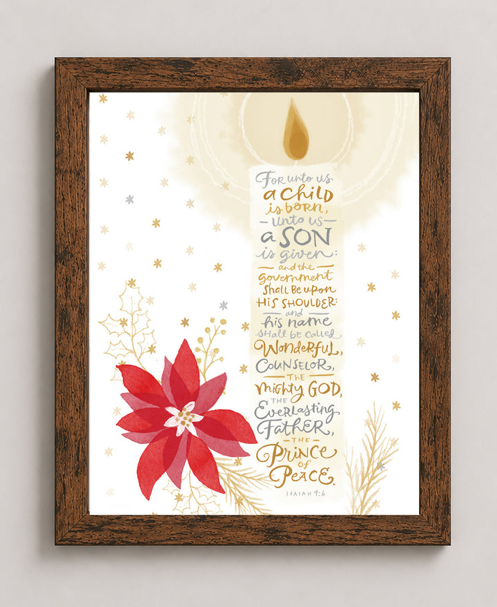 Isaiah 9 6 Unto Us a Child Is Bible Verse Wall Art