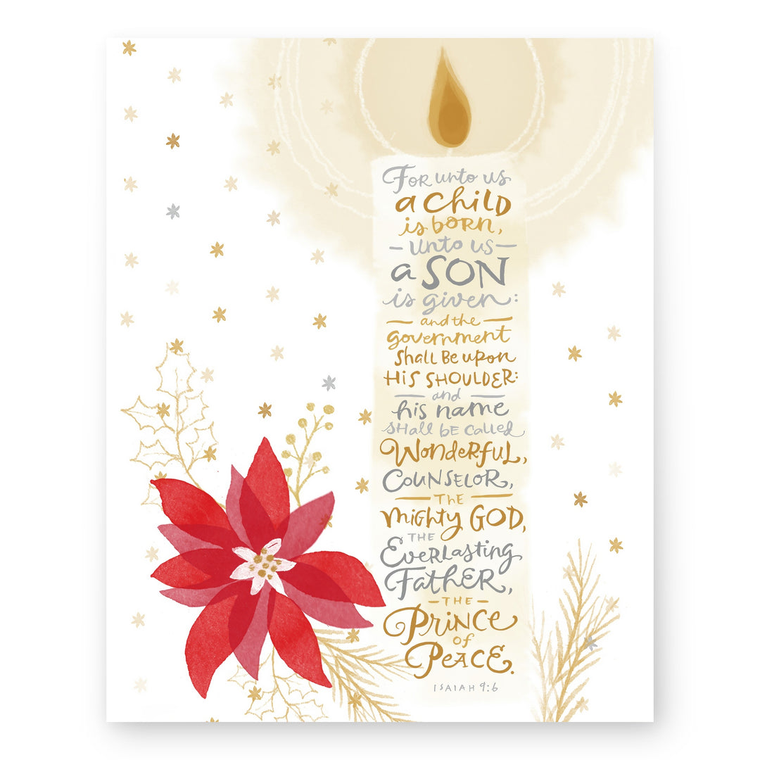 Isaiah 9 6 Unto Us a Child Is Bible Verse Wall Art
