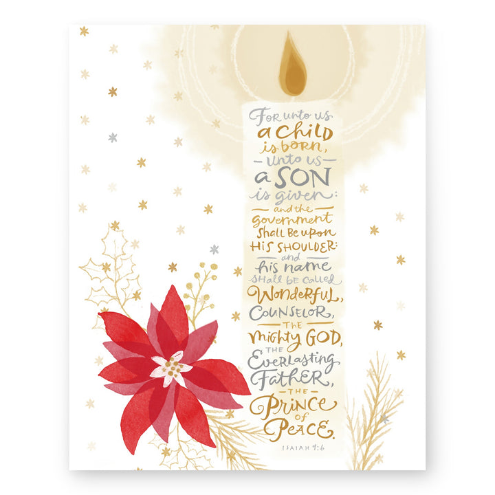 Isaiah 9 6 Unto Us a Child Is Bible Verse Wall Art