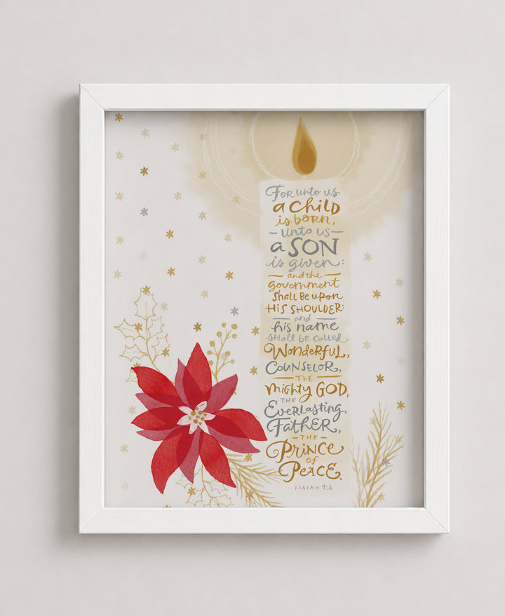 Isaiah 9 6 Unto Us a Child Is Bible Verse Wall Art