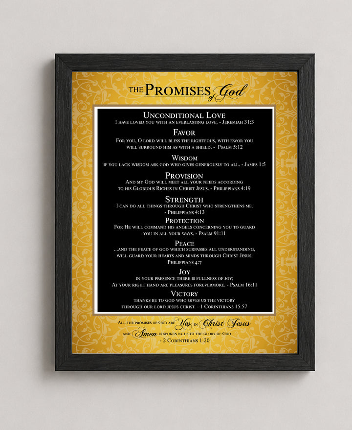The Promises of God Elegant Christian Scripture Bible Verse Wall Art