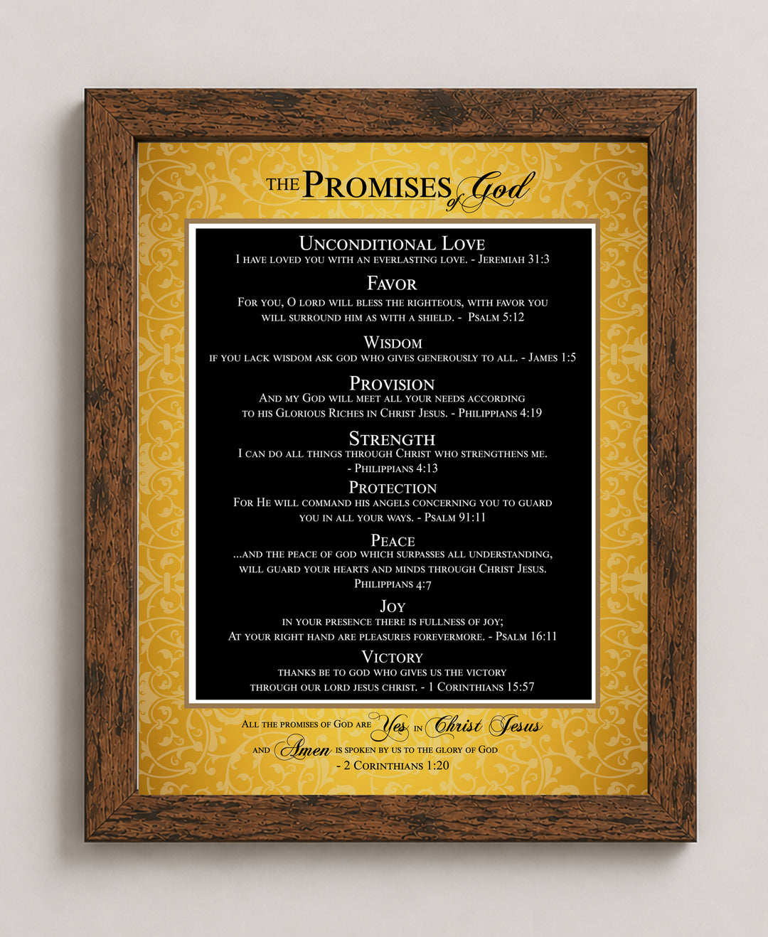 The Promises of God Elegant Christian Scripture Bible Verse Wall Art