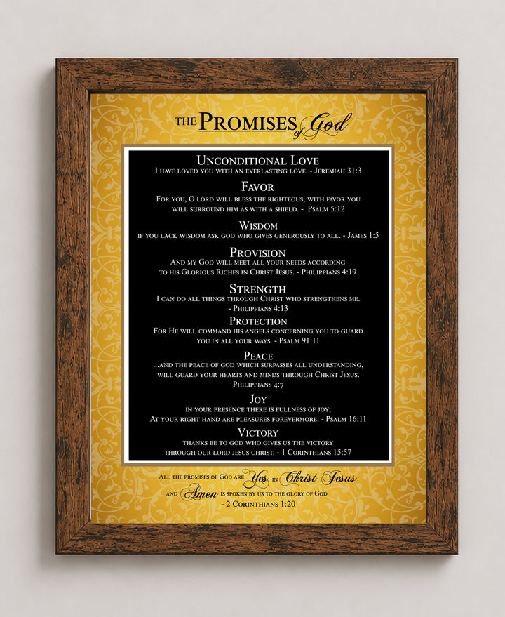 The Promises of God Elegant Christian Scripture Bible Verse Wall Art