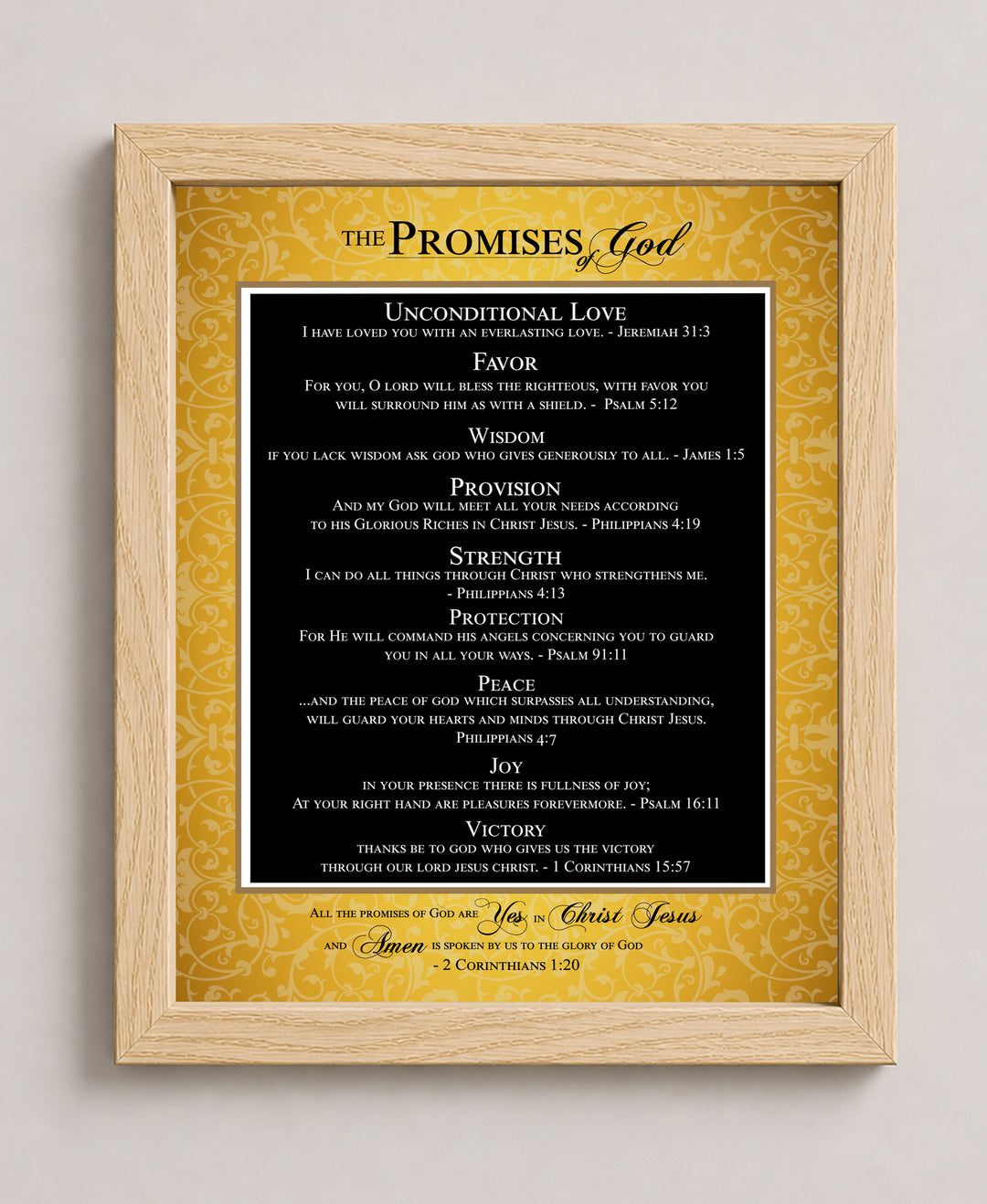 The Promises of God Elegant Christian Scripture Bible Verse Wall Art