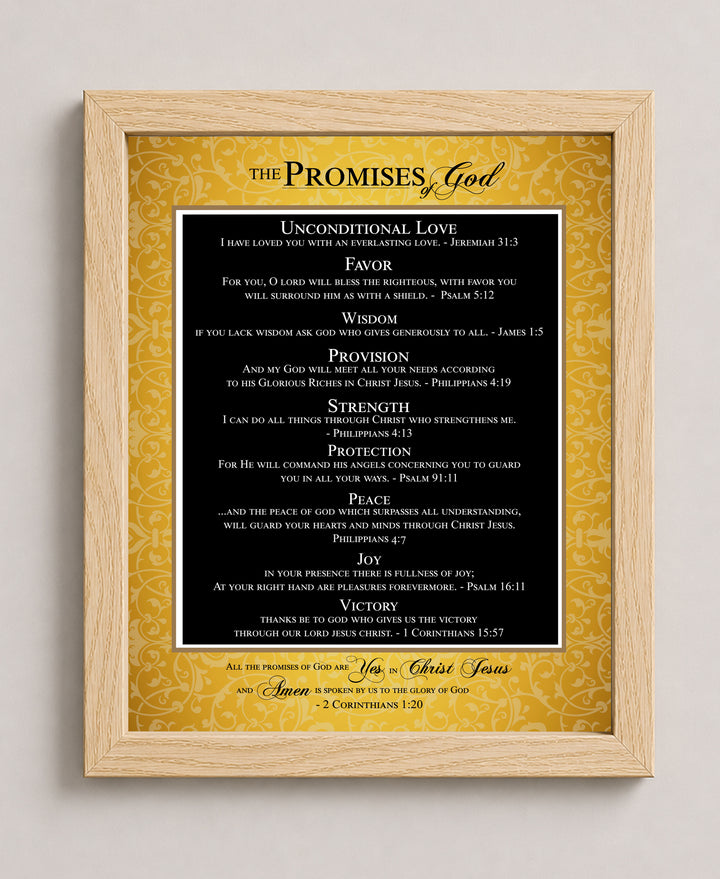 The Promises of God Elegant Christian Scripture Bible Verse Wall Art