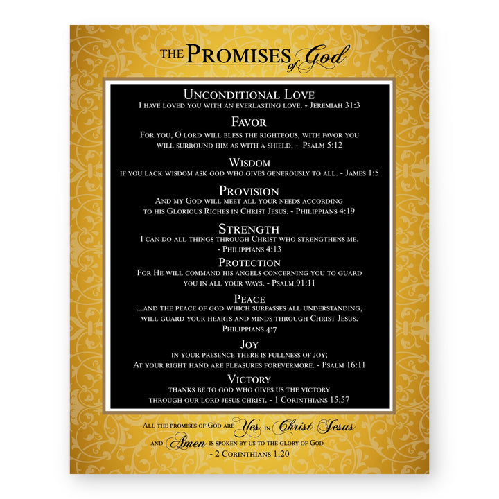 The Promises of God Elegant Christian Scripture Bible Verse Wall Art