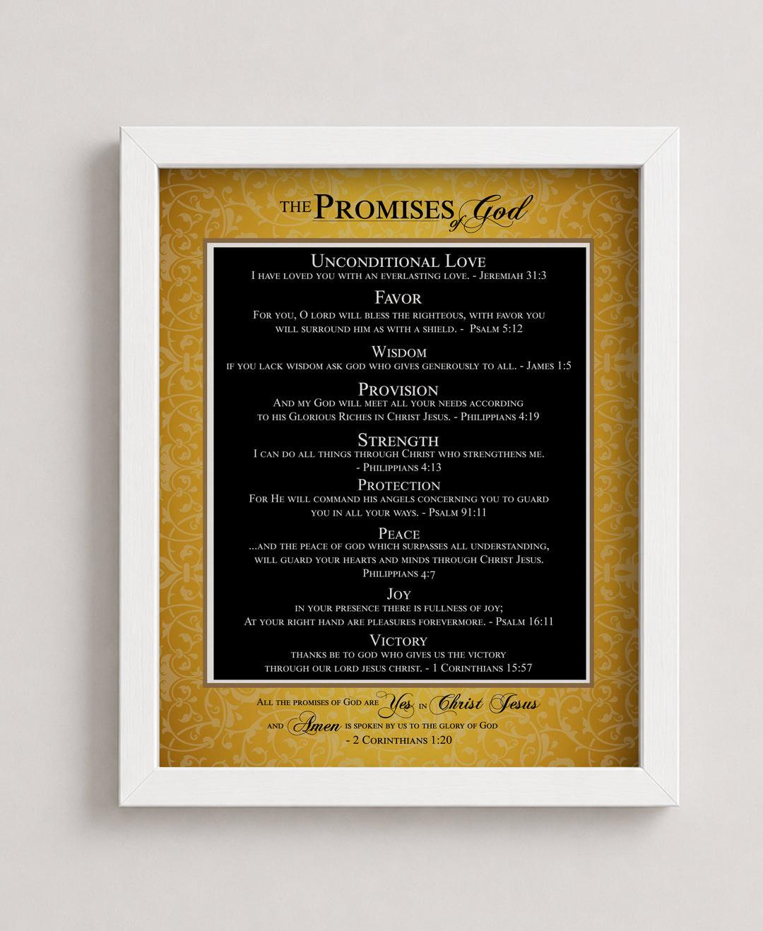 The Promises of God Elegant Christian Scripture Bible Verse Wall Art