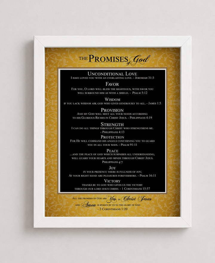 The Promises of God Elegant Christian Scripture Bible Verse Wall Art