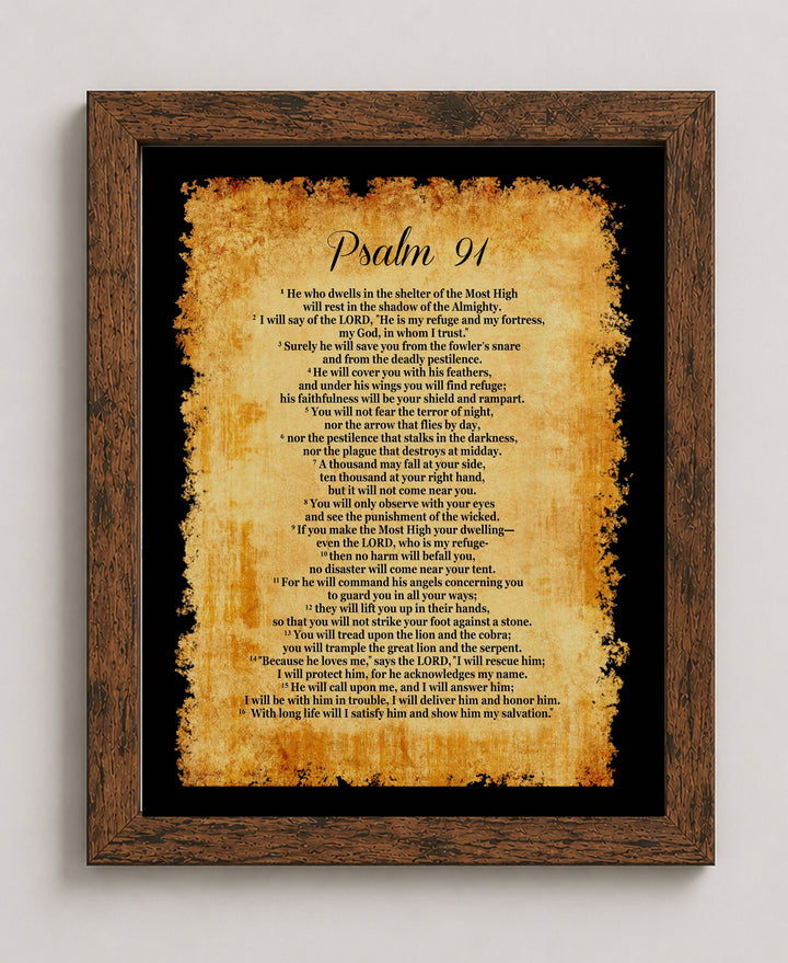 Psalm 91 Bible Verse Wall Art