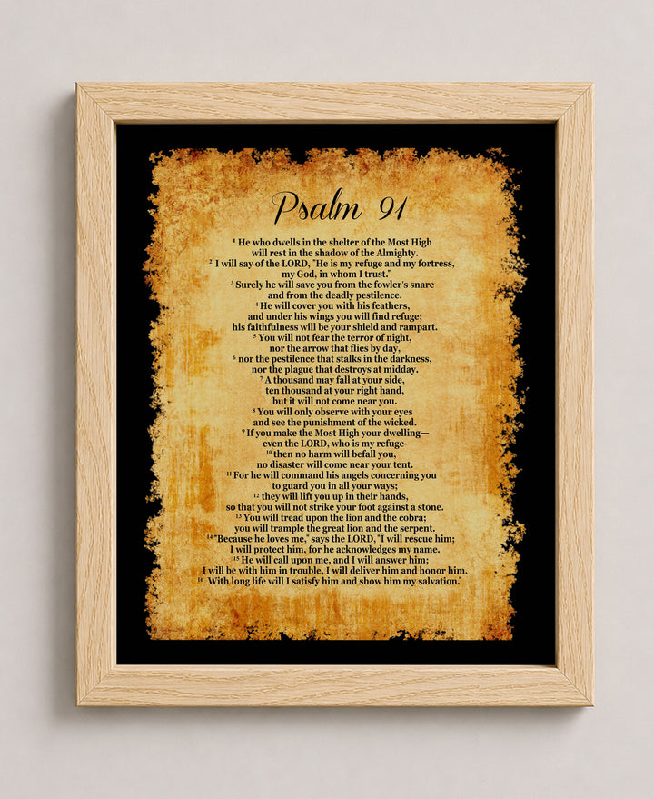 Psalm 91 Bible Verse Wall Art