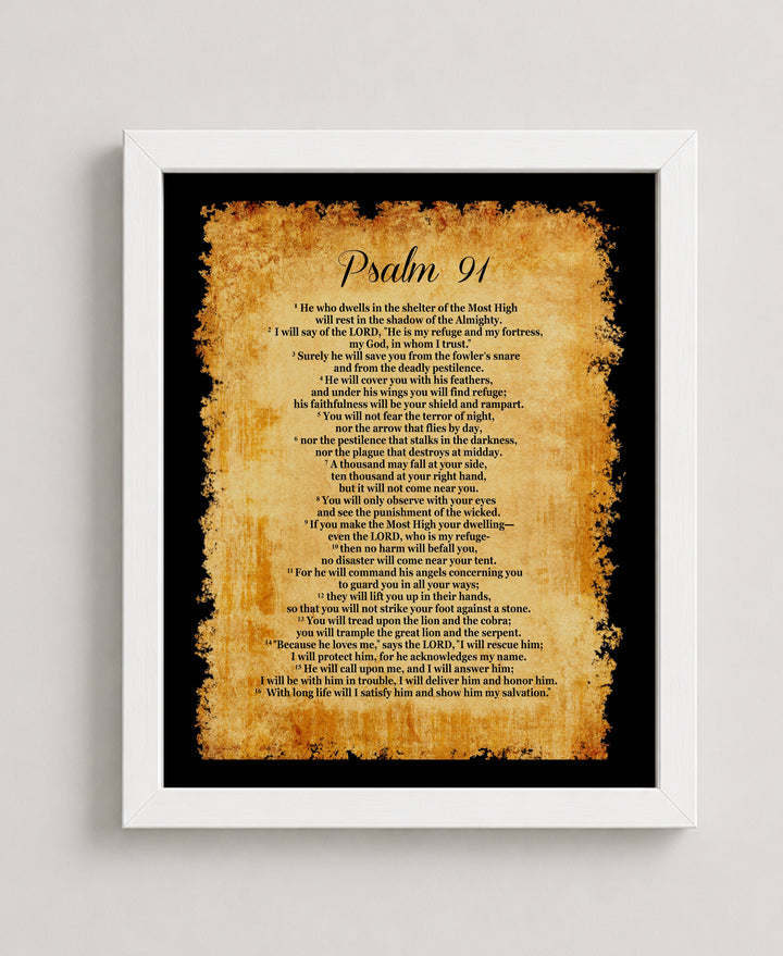 Psalm 91 Bible Verse Wall Art
