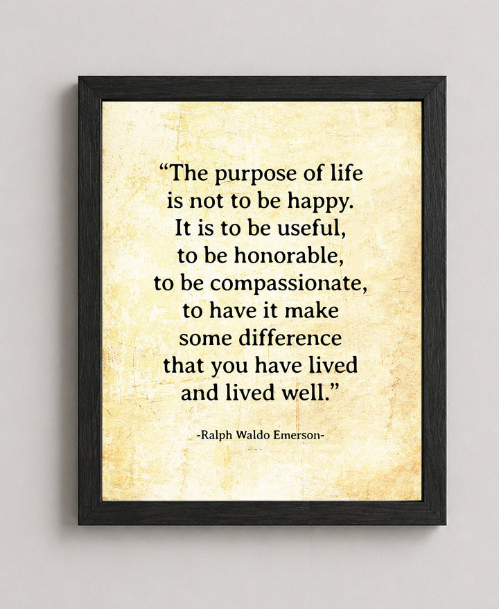 Ralph Waldo Emerson Purpose of Life Family Inspirational Wall Art
