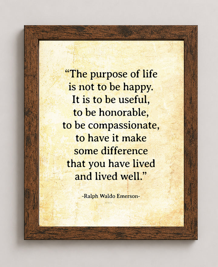 Ralph Waldo Emerson Purpose of Life Family Inspirational Wall Art