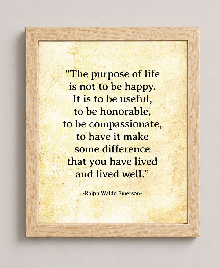 Ralph Waldo Emerson Purpose of Life Family Inspirational Wall Art