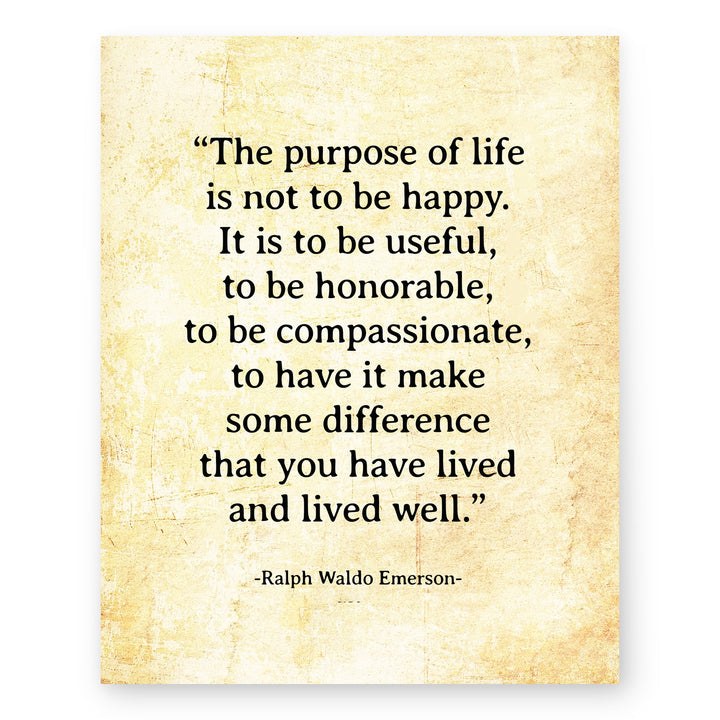 Ralph Waldo Emerson Purpose of Life Family Inspirational Wall Art