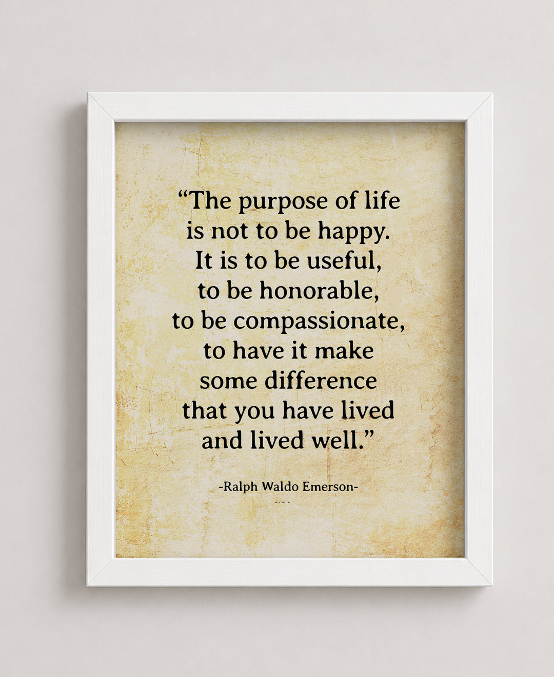 Ralph Waldo Emerson Purpose of Life Family Inspirational Wall Art