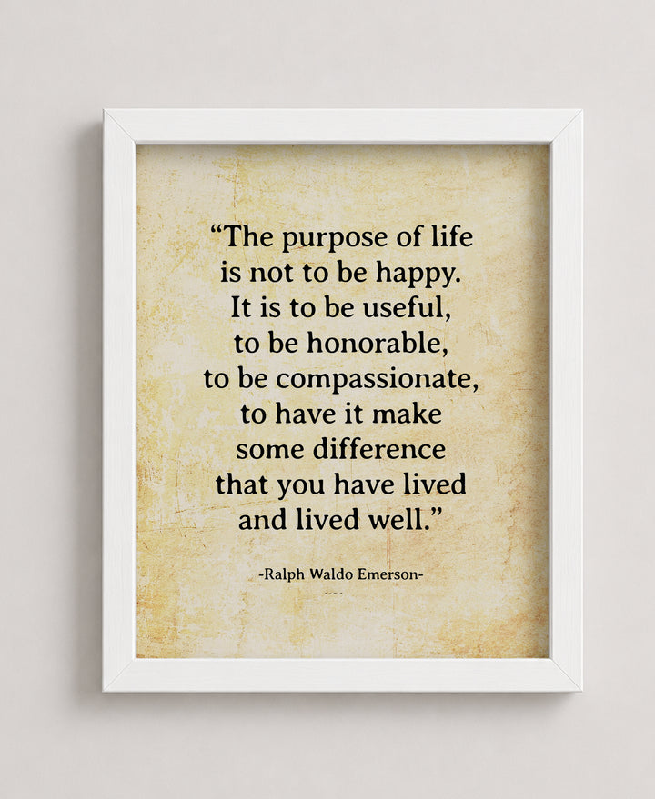 Ralph Waldo Emerson Purpose of Life Family Inspirational Wall Art