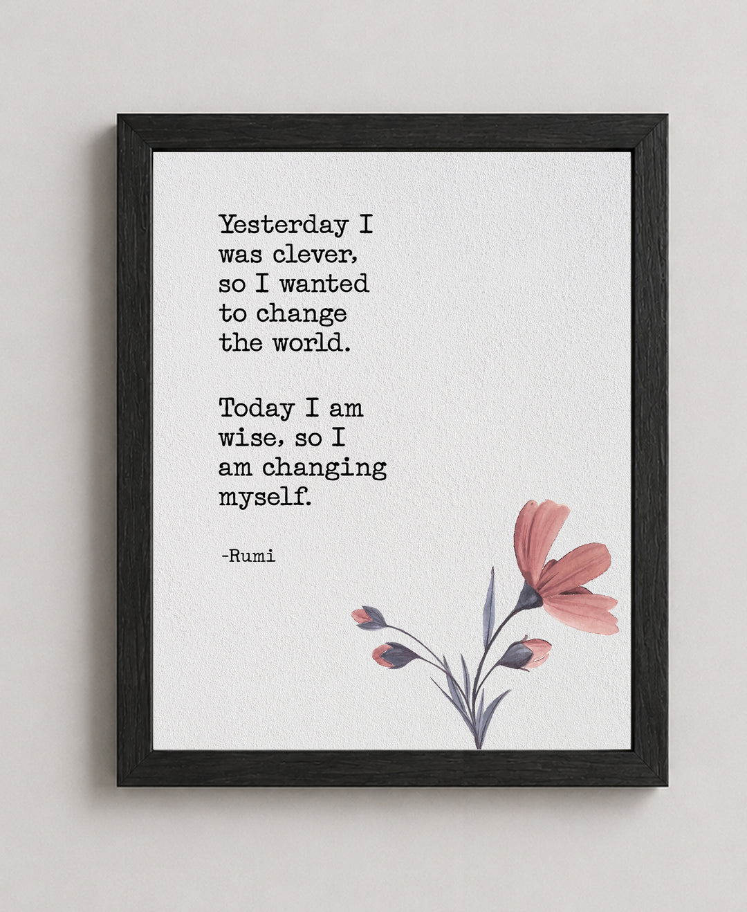Today I Am Wise Rumi Inspirational Wall Art