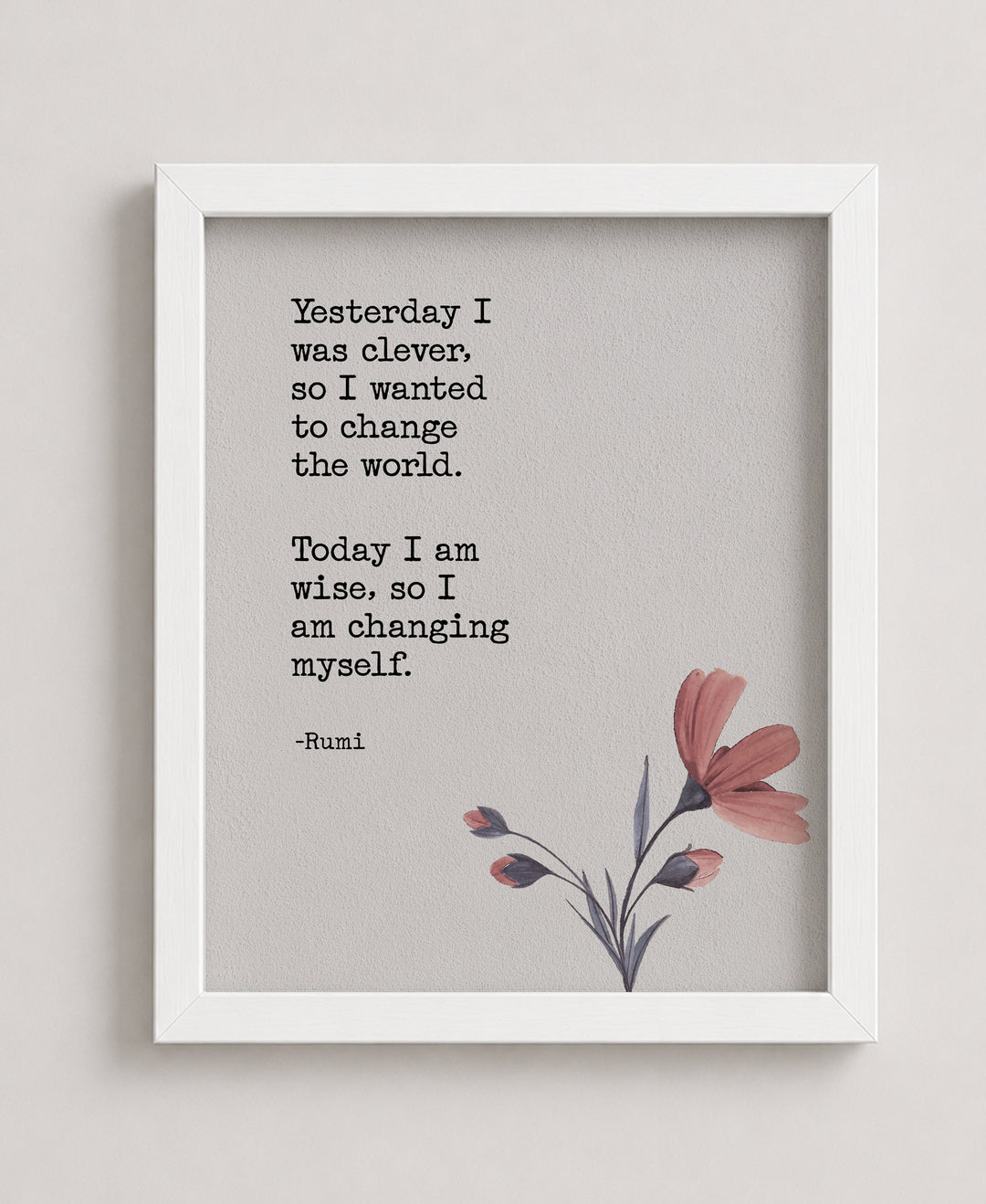 Today I Am Wise Rumi Inspirational Wall Art