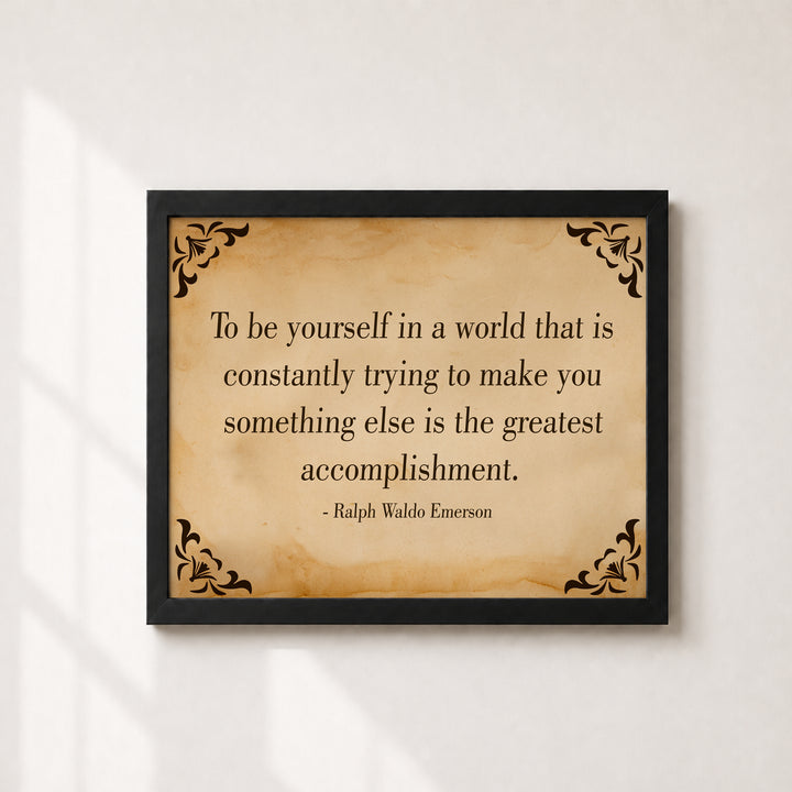 Ralph Waldo Emerson To Be Yourself Family Inspirational Wall Art